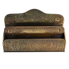 Antique Tiffany Studios Gilt Bronze Zodiac Letter Holder 9.5 x 2.38 x 6.25 Art Nouveau (1 of 5)