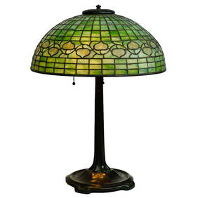 Tiffany Studios Acorn Lamp Favrile Glass Patinated Bronze 1899-1918 16in Shade (1 of 7)