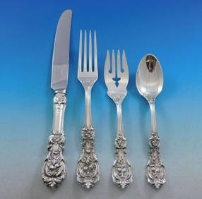 Reed & Barton Francis I Sterling Silver Flatware Set 24 Pieces Vintage (1 of 5)
