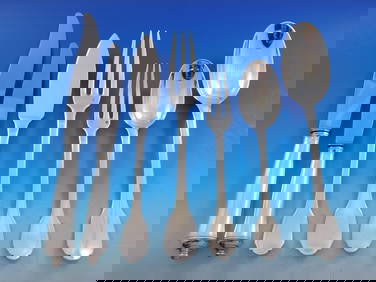 Puiforcat Colbert Coligny Art Deco Sterling Silver 56 Piece Flatware Set (1 of 5)