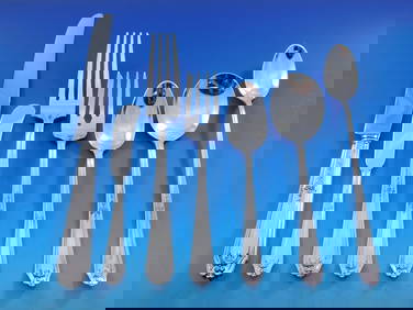 Alvin Gainsborough Sterling Silver Flatware Set for 12 Art Deco 84 pcs (1 of 5)