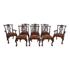 Set of 8 Ethan Allen Mahogany Chippendale Dining Chairs 24w x 22d x 39.5h (1 of 10)