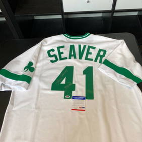 Tom Seaver HOF 1992 Signed 1981 Reds St. Patrick's Day Jersey PSA DNA (1 of 8)