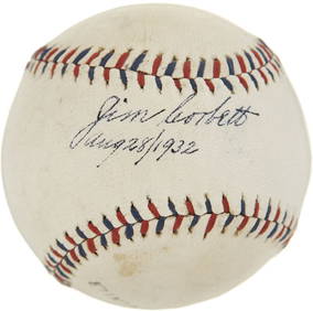 Jim Corbett 1932 Unique Single Signed Baseball PSA/DNA COA (1 of 7)