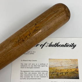 Babe Ruth Signed 1930s Game Used Baseball Bat PSA DNA COA (1 of 19)