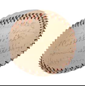 1948 Lincoln Athletics Team Signed Baseball Nellie Fox Bobby Shantz PSA JSA COA (1 of 7)