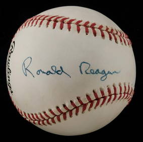 Ronald Reagan Signed Official National League Baseball with JSA COA (1 of 4)