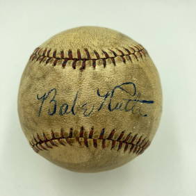 Babe Ruth Lou Gehrig Signed 1920s Baseball JSA Authenticated (1 of 12)