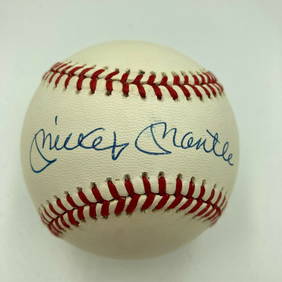 Mickey Mantle Signed Official American League Baseball PSA DNA MINT 9 (1 of 8)