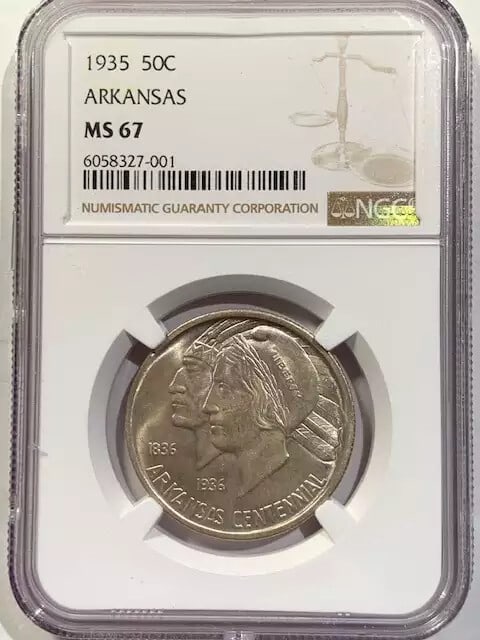 1935 P Silver Dollar NGC MS-67 Uncirculated Philadelphia Mint: 1935 P Silver Dollar NGC MS-67 Uncirculated Philadelphia Mint This 1935 P silver dollar, graded MS 67 by NGC, showcases exceptional luster and is classified as uncirculated. It was minted in Philadelp