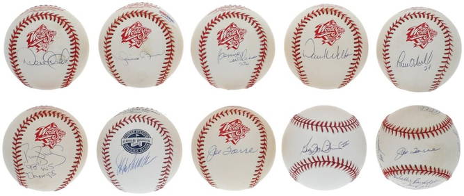 1998 New York Yankees Team Signed Baseball Collection 51 Balls JSA COA (1 of 18)