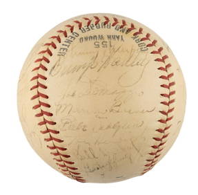 1939 Yankees Team Signed Baseball with PSA DNA COA Joe DiMaggio and 31 Signatures (1 of 7)