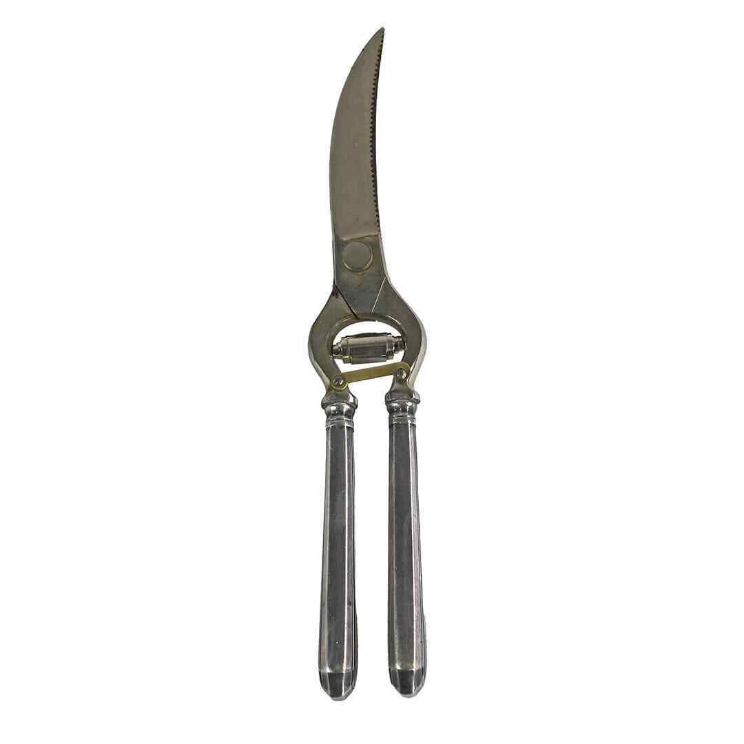 Vintage Sterling Silver Handle Poultry Shears 11 3/8 Inches: Vintage Sterling Silver Handle Poultry Shears 11 3/8 Inches These vintage poultry shears feature elegant sterling silver handles paired with durable stainless steel blades. Measuring 11 3/8 inches, th