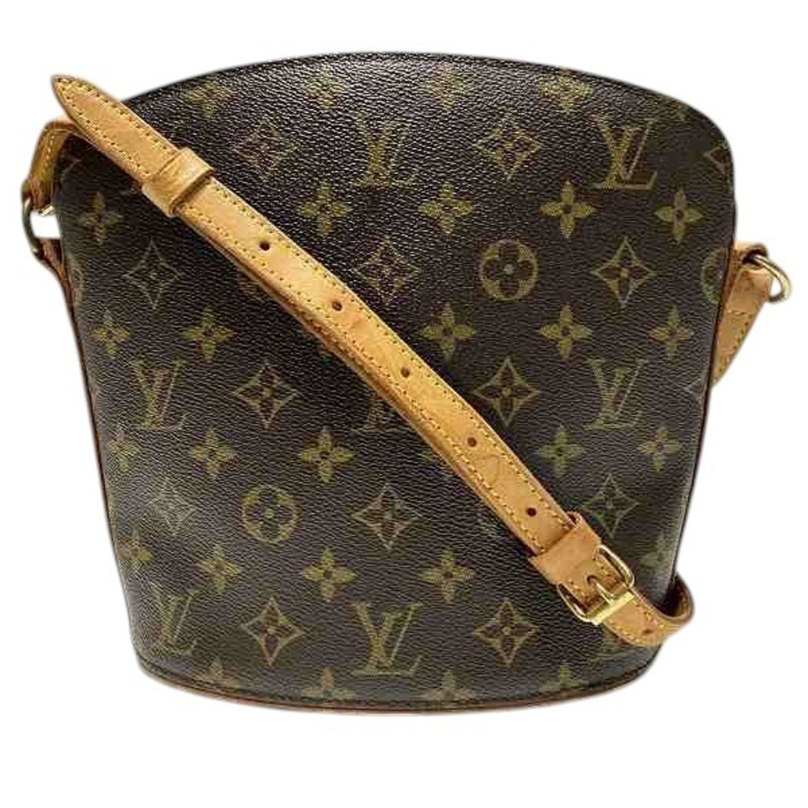 Louis Vuitton Monogram Drouot Women's Shoulder Bag Brown: Louis Vuitton Monogram Drouot Women's Shoulder Bag Brown This stylish Louis Vuitton Monogram Drouot bag is designed for women, featuring the iconic Monogram canvas in a rich brown color. Perfect for e