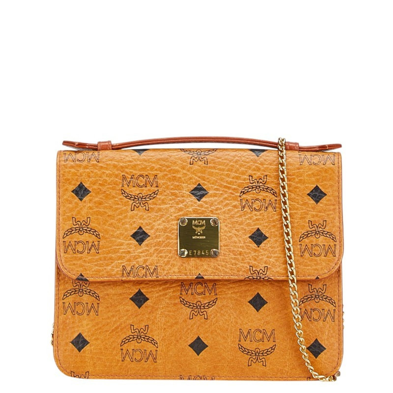 MCM Visetos Glam Chain Shoulder Bag Brown PVC Women's: MCM Visetos Glam Chain Shoulder Bag Brown PVC Women's Introducing the MCM Visetos Glam Chain Shoulder Bag, a stylish and functional accessory for women. Crafted from durable PVC, this handbag features