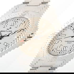 Breitling Colt 41 A173131 Ivory Automatic Men's Watch 41mm: Breitling Colt 41 A173131 Ivory Automatic Men's Watch 41mm This Breitling Colt 41 wristwatch combines classic design with robust functionality. Featuring a stainless steel case and bracelet, it is des