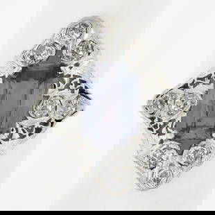 Antique Edwardian Platinum GIA 3.24ct Sapphire Diamond Filigree Ring 6.5: Antique Edwardian Platinum GIA 3.24ct Sapphire Diamond Filigree Ring 6.5 This exquisite Antique Edwardian ring showcases a stunning 3.24ct natural GIA-certified sapphire in a rectangular octagonal bri