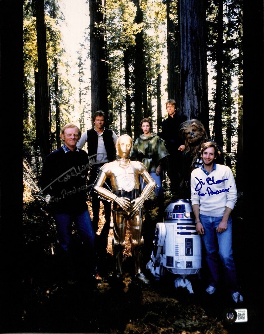Robert Watts & Jim Bloom Star Wars ROTJ Producers Signed 11x14 Photo BECKETT: Robert Watts & Jim Bloom Star Wars ROTJ Producers Signed 11x14 Photo BECKETT Autograph Authentication: Beckett Original/Reproduction: Original Signed: Yes Object Type: 11x14 Photograph Signed By: Jim