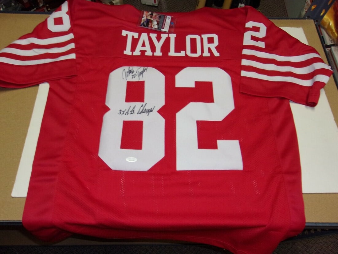 John Taylor San Francisco 49ers Signed Jersey 3X Super Bowl Champion JSA/COA: John Taylor San Francisco 49ers Signed Jersey 3X Super Bowl Champion JSA/COA Celebrate the legacy of John Taylor with this San Francisco 49ers jersey, signed by the three-time Super Bowl champion hims