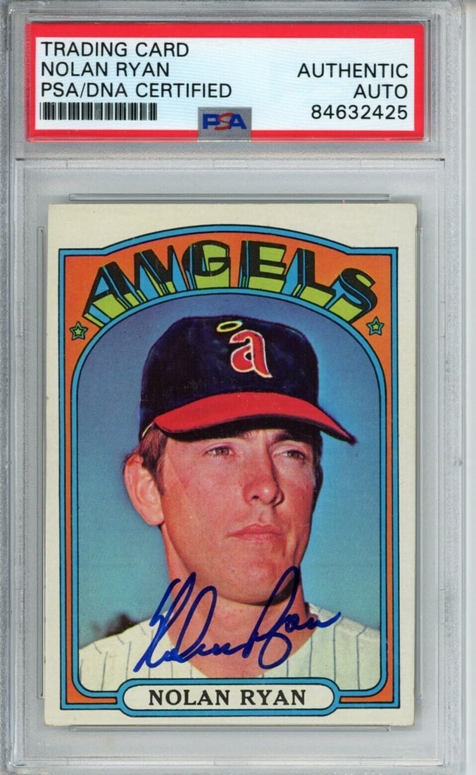 1972 Topps Nolan Ryan HOF #595 Signed Card PSA/DNA California Angels: 1972 Topps Nolan Ryan HOF #595 Signed Card PSA/DNA California Angels Offered is a 1972 Topps Nolan Ryan HOF #595 Card Signed California Angels. This is an original vintage signed card. No reprints. Yo
