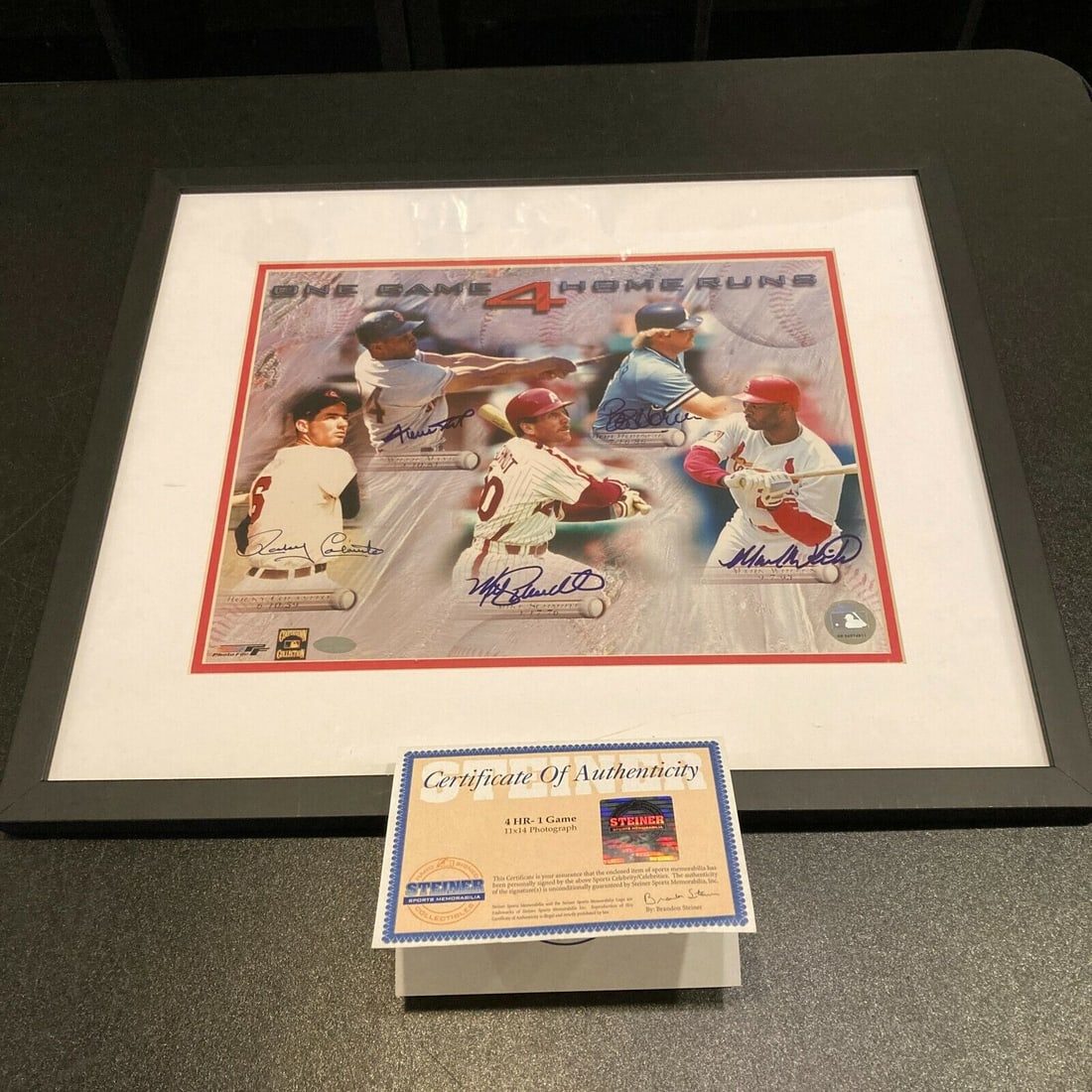 Willie Mays Mike Schmidt Signed 11x14 Photo 4 Home Runs Steiner COA: Willie Mays Mike Schmidt Signed 11x14 Photo 4 Home Runs Steiner COA Celebrate a historic moment in baseball with this signed 11x14 photo featuring the legendary Willie Mays, Mike Schmidt, and Rocky Co