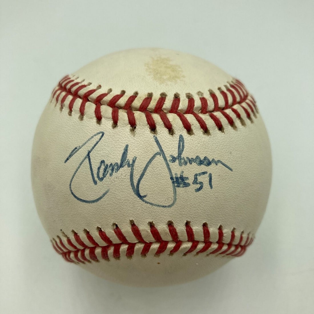 Randy Johnson Early Career Signed Baseball JSA Authentication: Randy Johnson Early Career Signed Baseball JSA Authentication This item features an original American League baseball signed by Randy Johnson during his early career. The autograph has been authentica