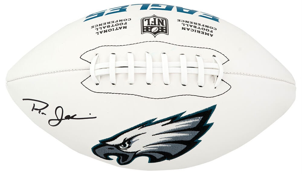 Ron Jaworski Signed Wilson Eagles Football with COA: Ron Jaworski Signed Wilson Eagles Football with COA This is a Ron Jaworski signed Wilson Philadelphia Eagles white logo football, ideal for collectors and fans alike. The ball is an original piece and