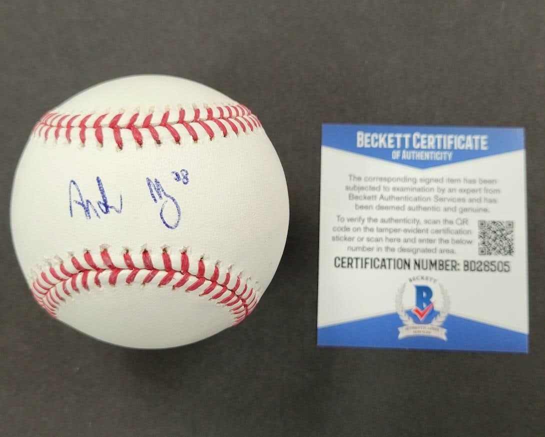 Andrew Heaney Signed Dodgers MLB Baseball with BAS COA: Andrew Heaney Signed Dodgers MLB Baseball with BAS COA This is an original Rawlings Official Major League Baseball signed by Andrew Heaney, featuring the Dodgers. The autograph is authenticated by Bec