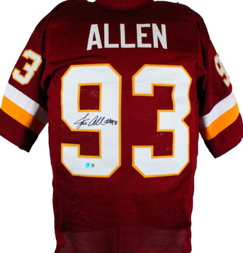 Jonathan Allen Signed Maroon Jersey Washington Football Beckett Authenticated: Jonathan Allen Signed Maroon Jersey Washington Football Beckett Authenticated This is an original maroon pro style jersey autographed by Jonathan Allen, a standout player for the Washington Football t