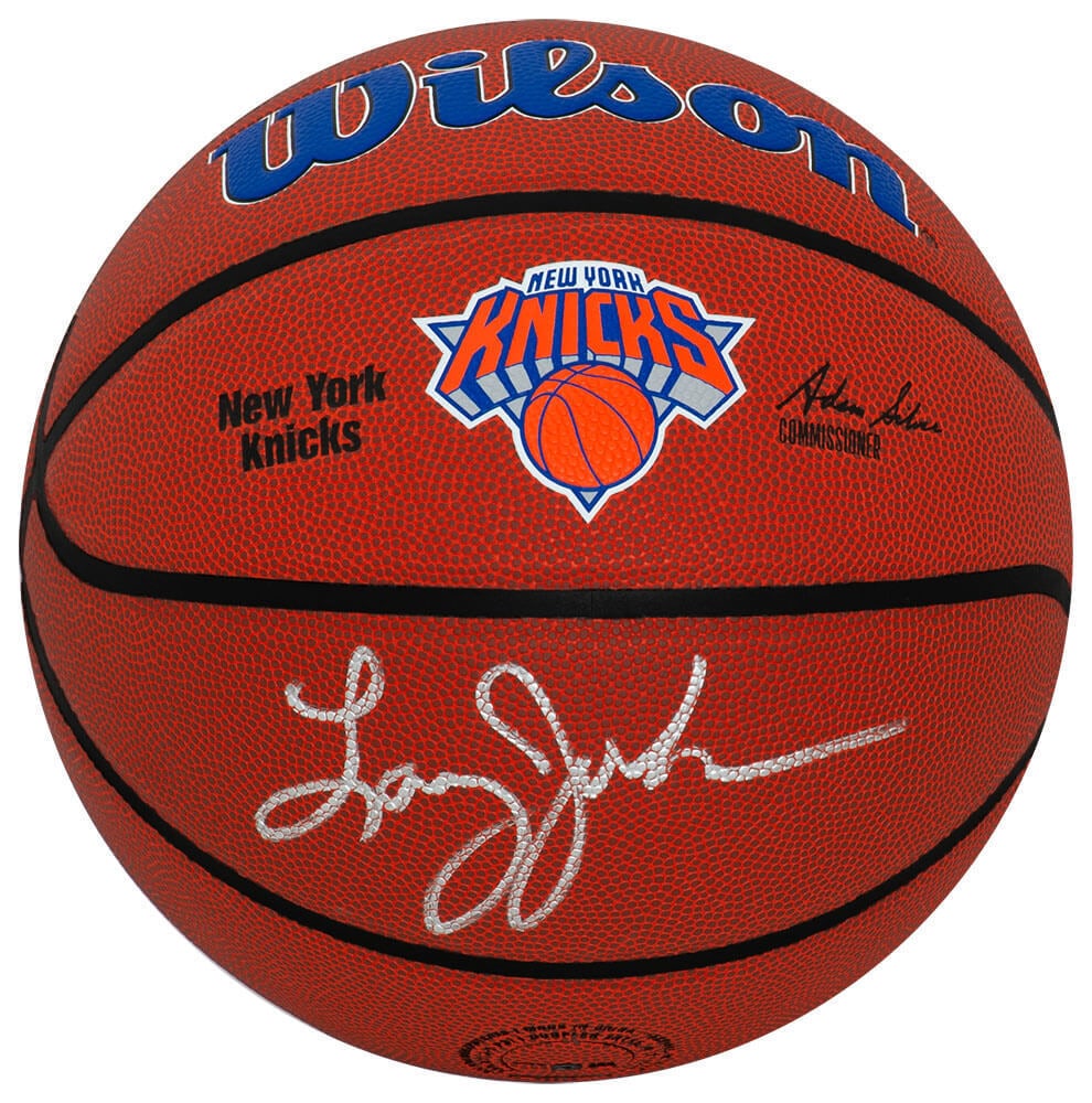 Larry Johnson Signed Knicks Logo Wilson NBA Basketball with COA: Larry Johnson Signed Knicks Logo Wilson NBA Basketball with COA This is a Larry Johnson signed New York Knicks logo Wilson NBA basketball. The ball features the official team logo and is an original p