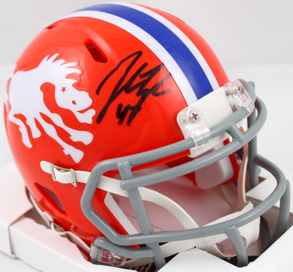 John Lynch Signed 1966 Denver Broncos Mini Helmet Beckett Authenticated: John Lynch Signed 1966 Denver Broncos Mini Helmet Beckett Authenticated This original Denver Broncos 1966 speed mini helmet is signed by John Lynch, a prominent player known for his outstanding contri