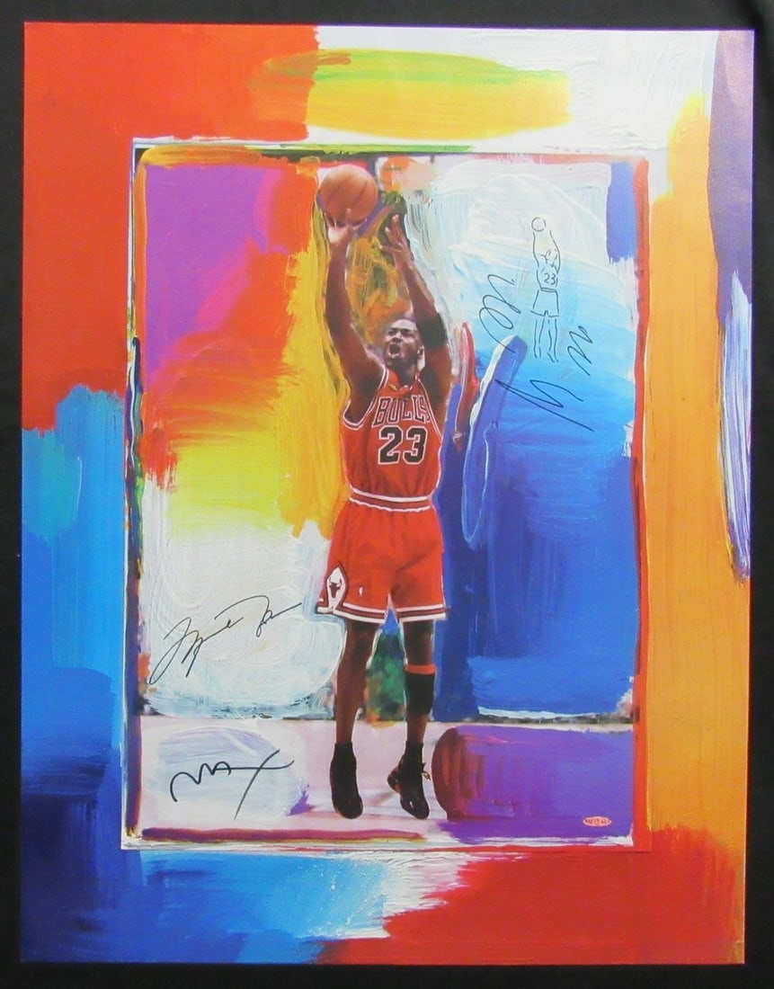 Michael Jordan Peter Max Lithograph Last Shot 26x33 Autographed UDA Limited Edition: Michael Jordan Peter Max Lithograph Last Shot 26x33 Autographed UDA Limited Edition This Michael Jordan Autographed Peter Max Lithograph titled "Last Shot" is a remarkable piece of sports memorabilia,