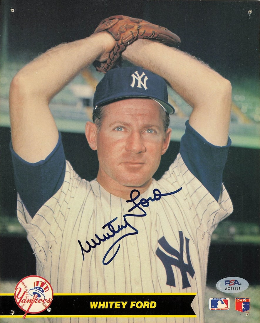 Whitey Ford Autographed 8x10 Photo PSA/DNA Yankees Memorabilia: Whitey Ford Autographed 8x10 Photo PSA/DNA Yankees Memorabilia This is an original 8x10 photograph signed by New York Yankees legend Whitey Ford. The autograph has been authenticated by PSA/DNA, ensur