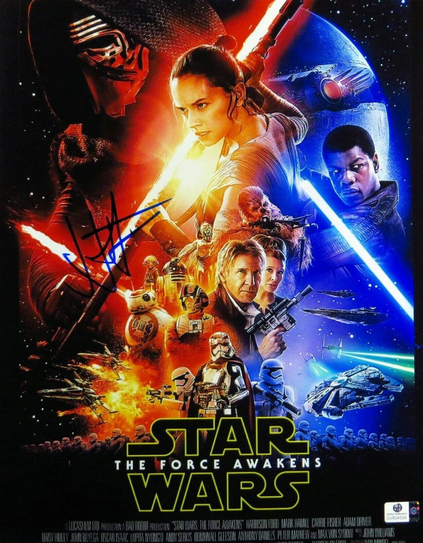 J.J. Abrams Autographed 11x14 Photo Star Wars The Force Awakens GAI Authentic: J.J. Abrams Autographed 11x14 Photo Star Wars The Force Awakens GAI Authentic This striking 11" x 14" photograph features a signature from J.J. Abrams, the acclaimed director known for his work on the