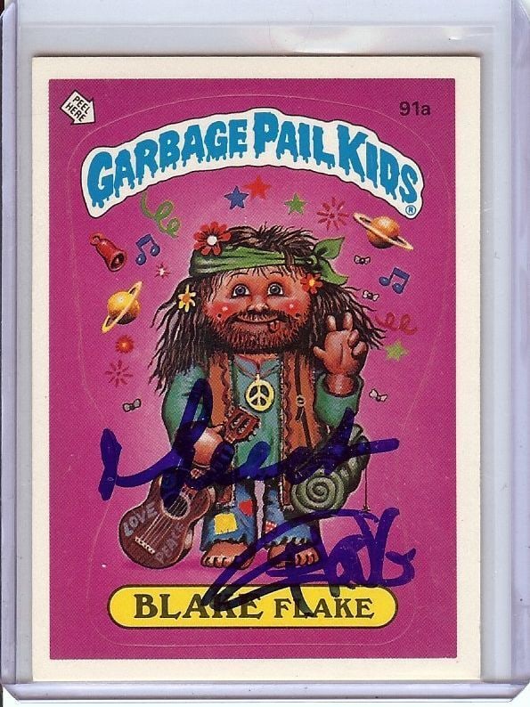 Cheech Marin Tommy Chong Dual Signed Garbage Pail Kid Sticker Beckett Authenticated: Cheech Marin Tommy Chong Dual Signed Garbage Pail Kid Sticker Beckett Authenticated This is an original Garbage Pail Kid sticker dual signed by Cheech Marin and Tommy Chong, showcasing their iconic co