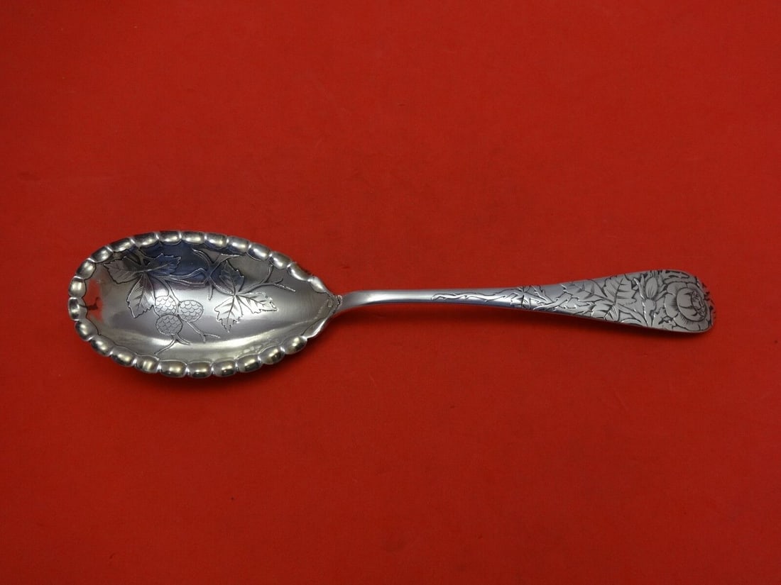 Frank Smith Sterling Silver Spoon 23 Acid Etched Flowers 8 7/8": Frank Smith Sterling Silver Spoon 23 Acid Etched Flowers 8 7/8" This exquisite 23 by Frank Smith serving spoon is crafted from high-quality sterling silver and features a stunning pattern of acid-etch
