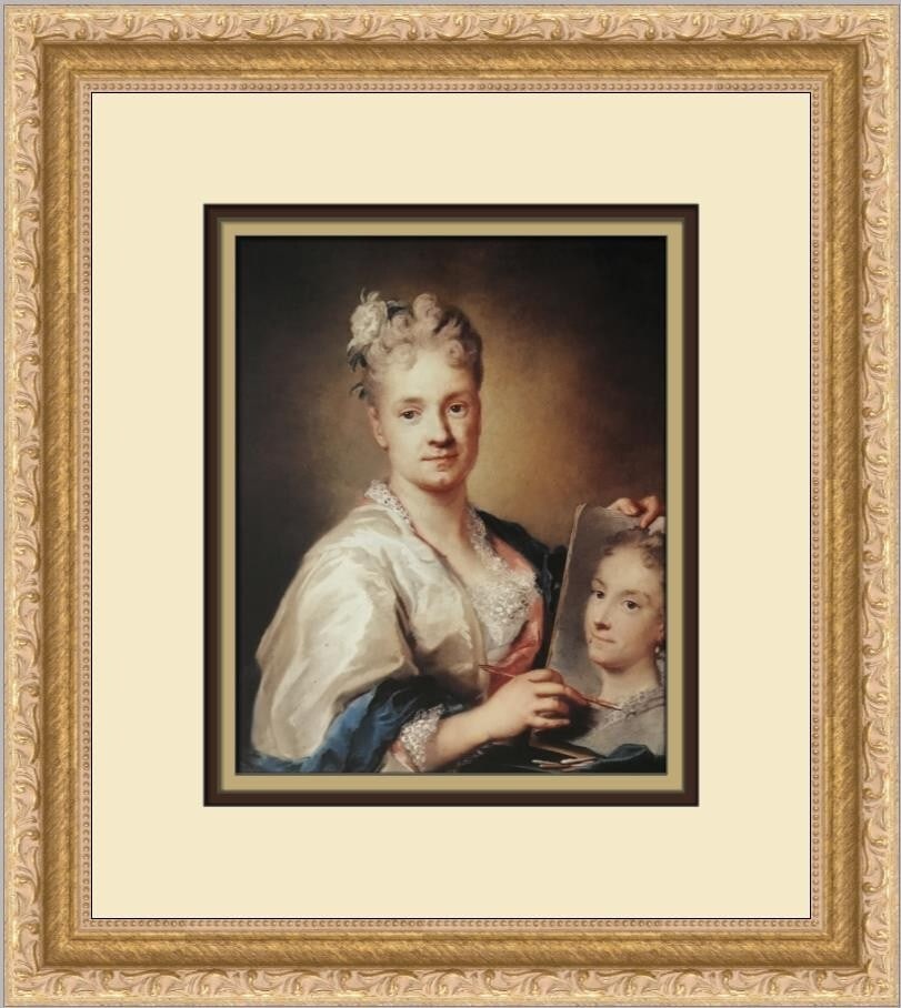 Rosalba Carriera Self-Portrait with Sister Custom Framed Print 13x12: Rosalba Carriera Self-Portrait with Sister Custom Framed Print 13x12 Experience the artistry of Rosalba Carriera with this exquisite custom framed print titled 'Self-Portrait with Self-Portrait of Sis