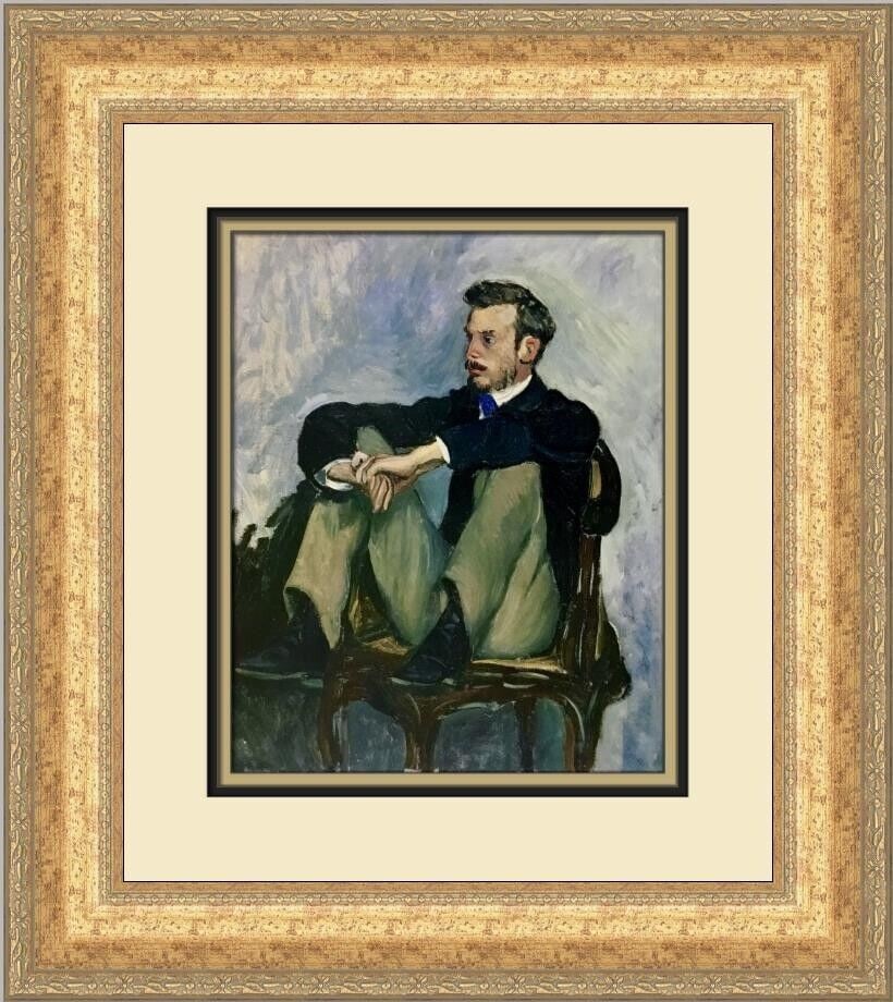 Frederic Bazille Portrait of Renoir Custom Framed Art Print 19 x 17: Frederic Bazille Portrait of Renoir Custom Framed Art Print 19 x 17 This striking custom framed print features Frederic Bazille's renowned artwork, "Portrait of Renoir." The piece is a beautiful repre