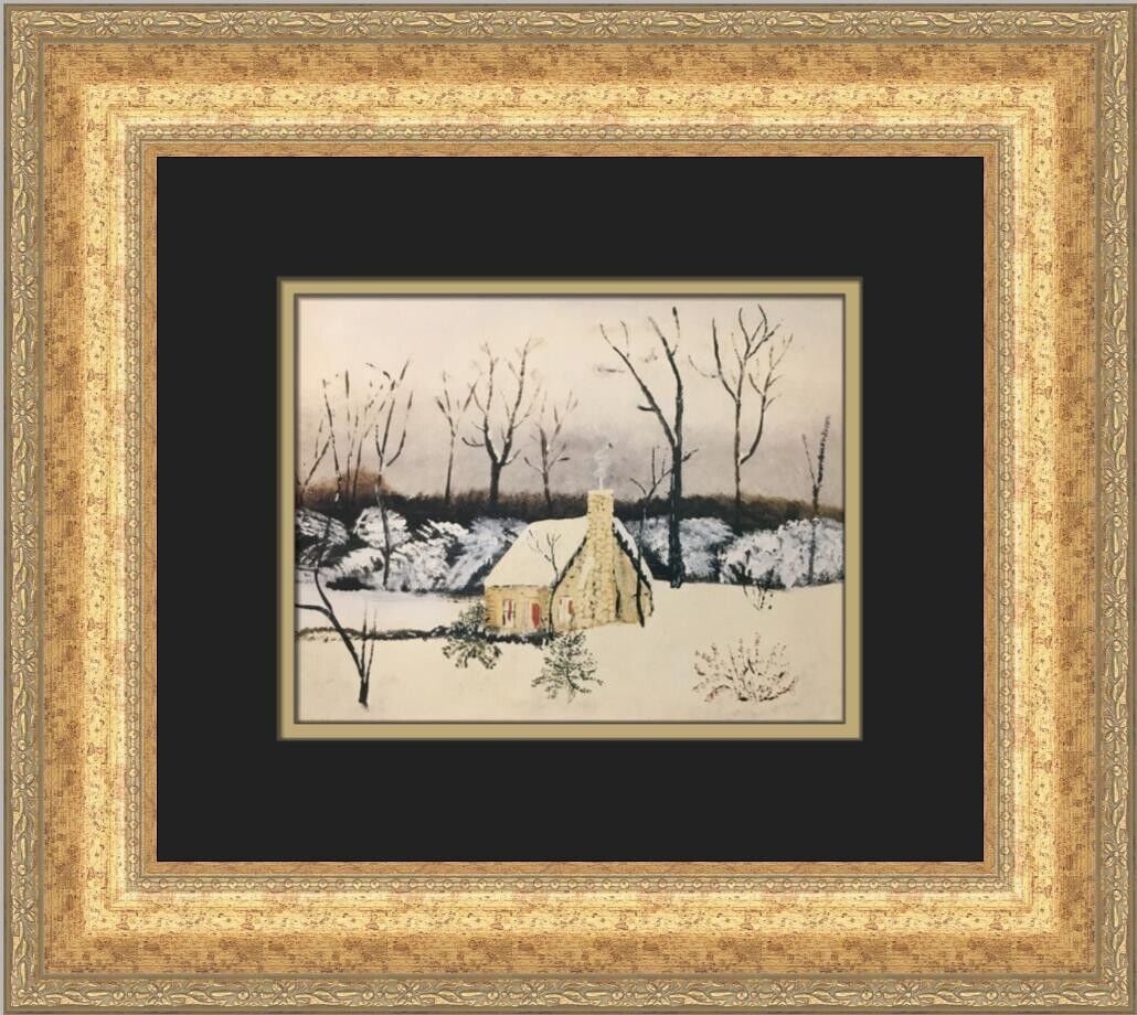Grandma Moses Night Is Coming Custom Framed Art Print 15 x 17: Grandma Moses Night Is Coming Custom Framed Art Print 15 x 17 Experience the charm of Americana Folk Art with this beautifully custom framed print titled "Night Is Coming" by Grandma Moses. Measuring