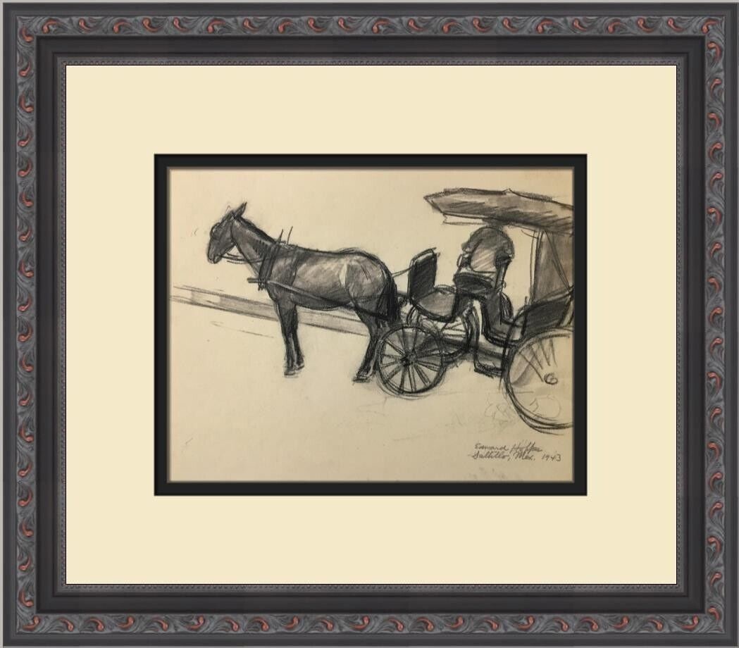 Edward Hopper Horse and Buggy Custom Framed Art Print 12x14: Edward Hopper Horse and Buggy Custom Framed Art Print 12x14 This stunning custom framed print features Edward Hopper's iconic artwork titled "Horse and Buggy." Measuring 12 in. x 14 in. overall, this