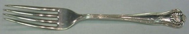 Frank Smith Newport Shell Sterling Silver Dinner Fork 7 5/8" Monogrammed: Frank Smith Newport Shell Sterling Silver Dinner Fork 7 5/8" Monogrammed This exquisite sterling silver dinner fork, crafted by Frank Smith, features the elegant Newport Shell pattern. Measuring 7 5/8