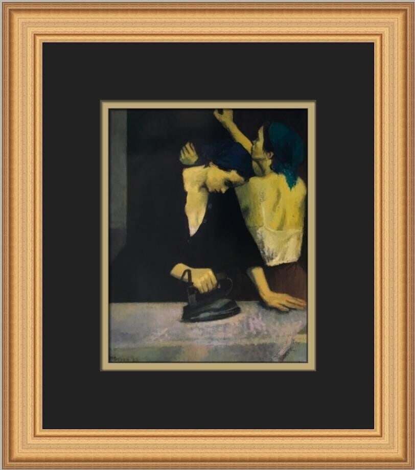 Moses Soyer Women Ironing Custom Framed Print 14x12 Contemporary Art: Moses Soyer Women Ironing Custom Framed Print 14x12 Contemporary Art This exquisite custom framed print titled 'Women Ironing' by artist Moses Soyer captures the essence of contemporary art. The artwo
