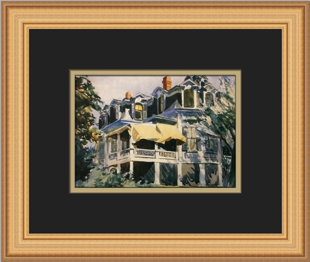 Edward Hopper The Mansard Roof Custom Framed Print 11 x 13 Landscape Art: Edward Hopper The Mansard Roof Custom Framed Print 11 x 13 Landscape Art This custom framed print, titled 'The Mansard Roof,' showcases the iconic work of artist Edward Hopper. Measuring 11 in. x 13 i