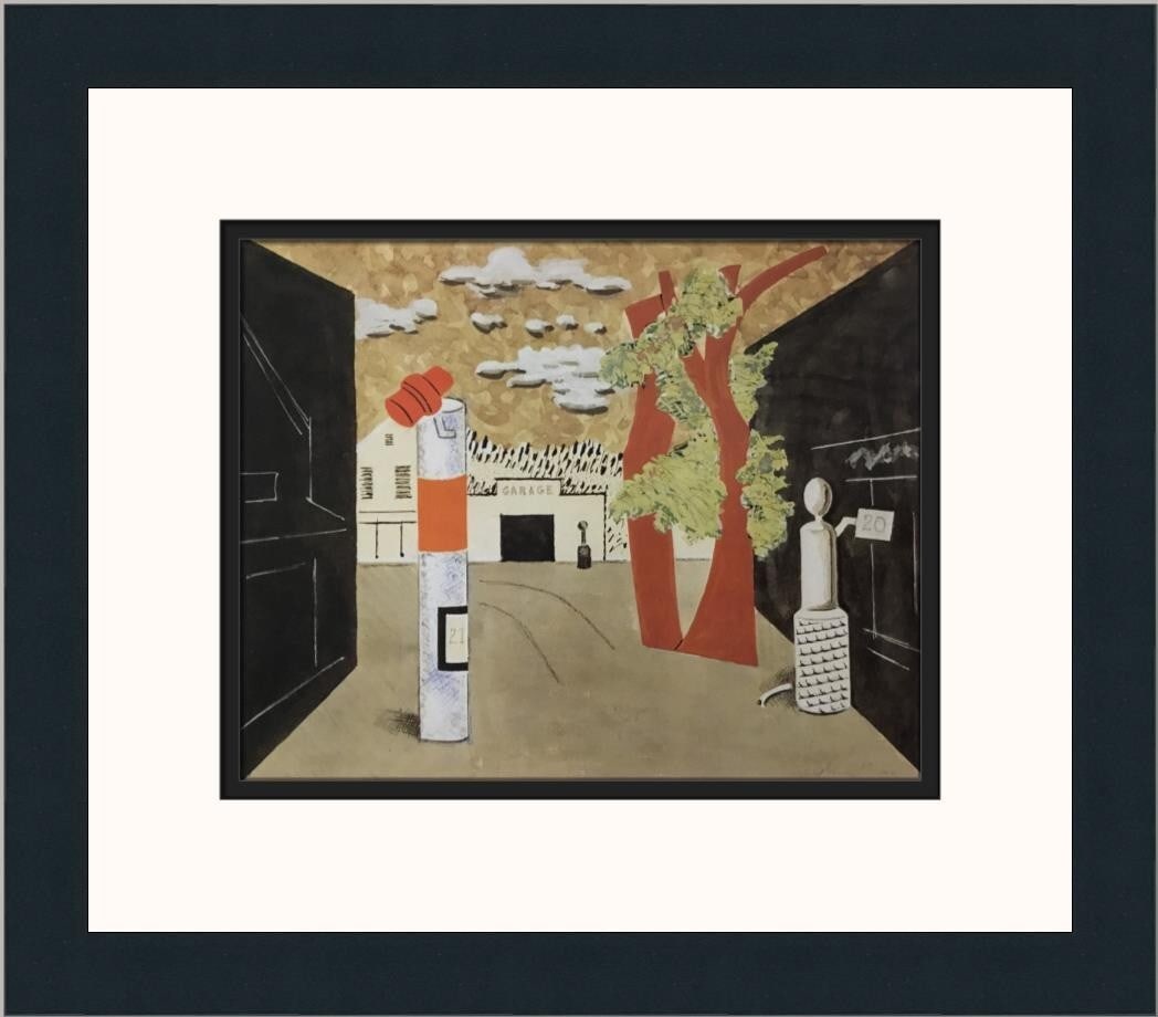 Stuart Davis Town Square Impressionist Print Custom Framed 12 x 15: Stuart Davis Town Square Impressionist Print Custom Framed 12 x 15 This exquisite print, titled 'Town Square' by artist Stuart Davis, showcases a stunning impressionist style that captures the essence