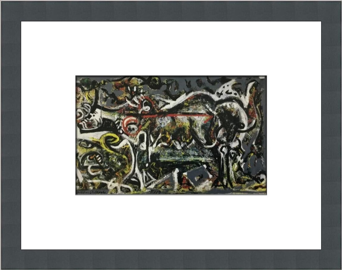 Jackson Pollock She-Wolf 1993 Custom Framed Print 10 x 13 Abstract Art: Jackson Pollock She-Wolf 1993 Custom Framed Print 10 x 13 Abstract Art This custom framed print titled "She-Wolf" by renowned artist Jackson Pollock is a stunning addition to any art collection. Produ