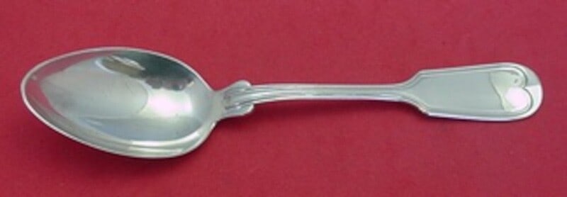 Frank Smith Fiddle Thread Sterling Silver Soup Spoon 7 1/8": Frank Smith Fiddle Thread Sterling Silver Soup Spoon 7 1/8" This exquisite Fiddle Thread place soup spoon, crafted by Frank Smith, showcases a timeless design that complements any flatware collection.