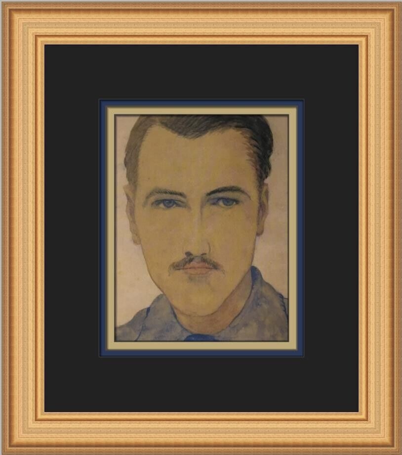 Konrad Cramer Self-Portrait Custom Framed Art Print 13 x 11: Konrad Cramer Self-Portrait Custom Framed Art Print 13 x 11 This stunning custom framed print titled 'Self-Portrait' by Konrad Cramer showcases a blend of expressionism and impressionism styles. It me