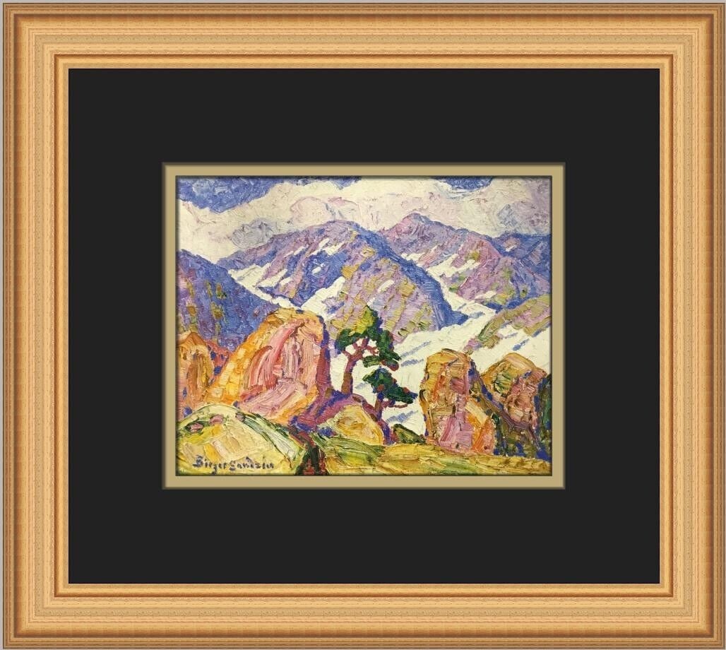 Birger Sandzen Rocky Mountain National Park 12x13 Custom Framed Art Print: Birger Sandzen Rocky Mountain National Park 12x13 Custom Framed Art Print This stunning custom framed print titled 'Rocky Mountain National Park' by artist Birger Sandzen captures the beauty of nature