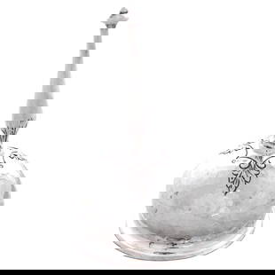Wallace Silversmiths Sterling Silver Handbell Craftsman Style 1890s: Wallace Silversmiths Sterling Silver Handbell Craftsman Style 1890s This exquisite sterling silver handbell, crafted by Wallace Silversmiths, exemplifies the 'Craftsman' or 'Arts-and-Crafts' style, wh
