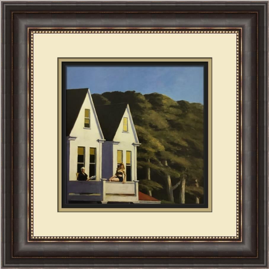 Edward Hopper Second Story Sunlight Framed Print 16.5 x 16.5: Edward Hopper Second Story Sunlight Framed Print 16.5 x 16.5 This stunning print titled "Second Story Sunlight" by Edward Hopper captures the essence of figurative art. Measuring 16 in. x 16 in. in it